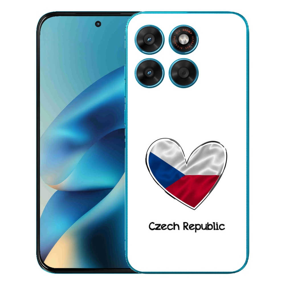 Gelový kryt mmCase na Motorola Moto G87/G77/G67 - vlajka srdce bílé pozadí