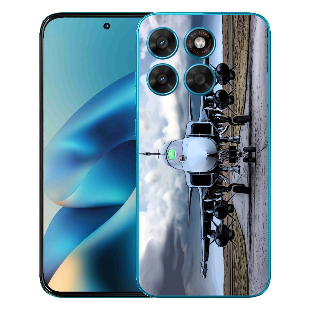 Gelový kryt mmCase na Motorola Moto G87/G77/G67 - vojenské letadlo