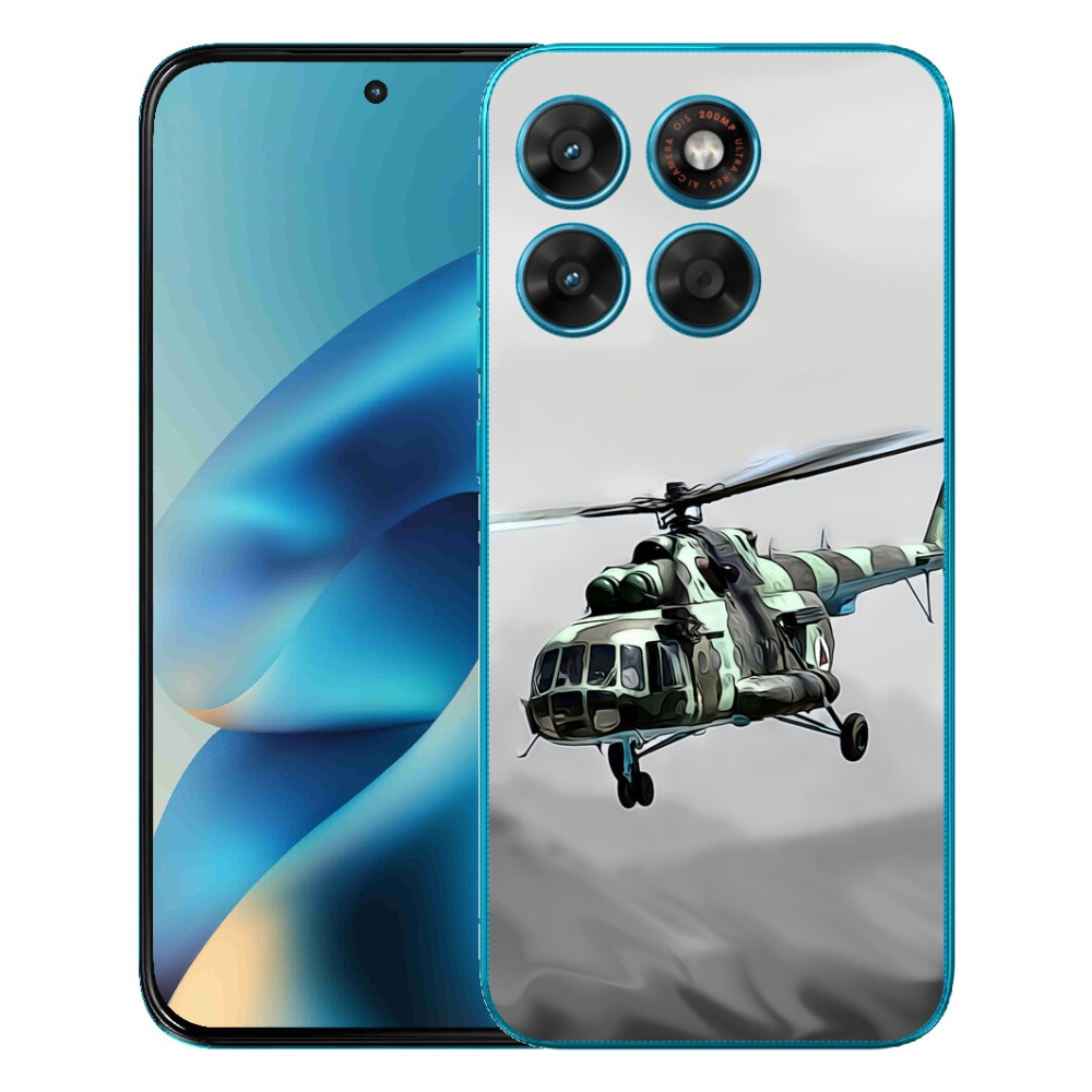 Gelový kryt mmCase na Motorola Moto G87/G77/G67 - vojenský vrtulník