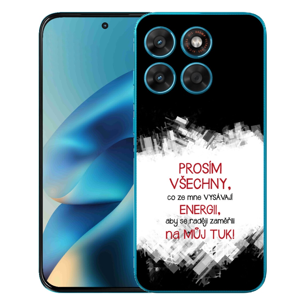 Gelový kryt mmCase na Motorola Moto G87/G77/G67 - vtipný text 1 červený