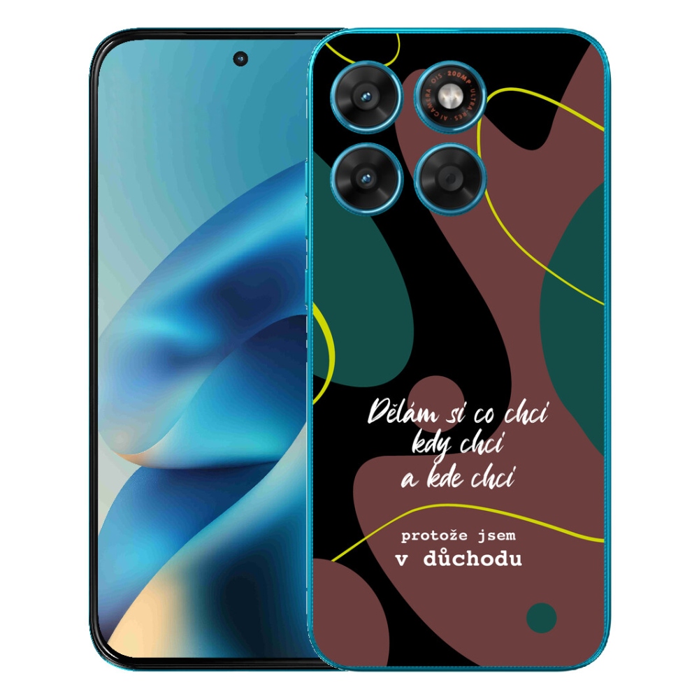 Gelový kryt mmCase na Motorola Moto G87/G77/G67 - vtipný text 10 černé pozadí