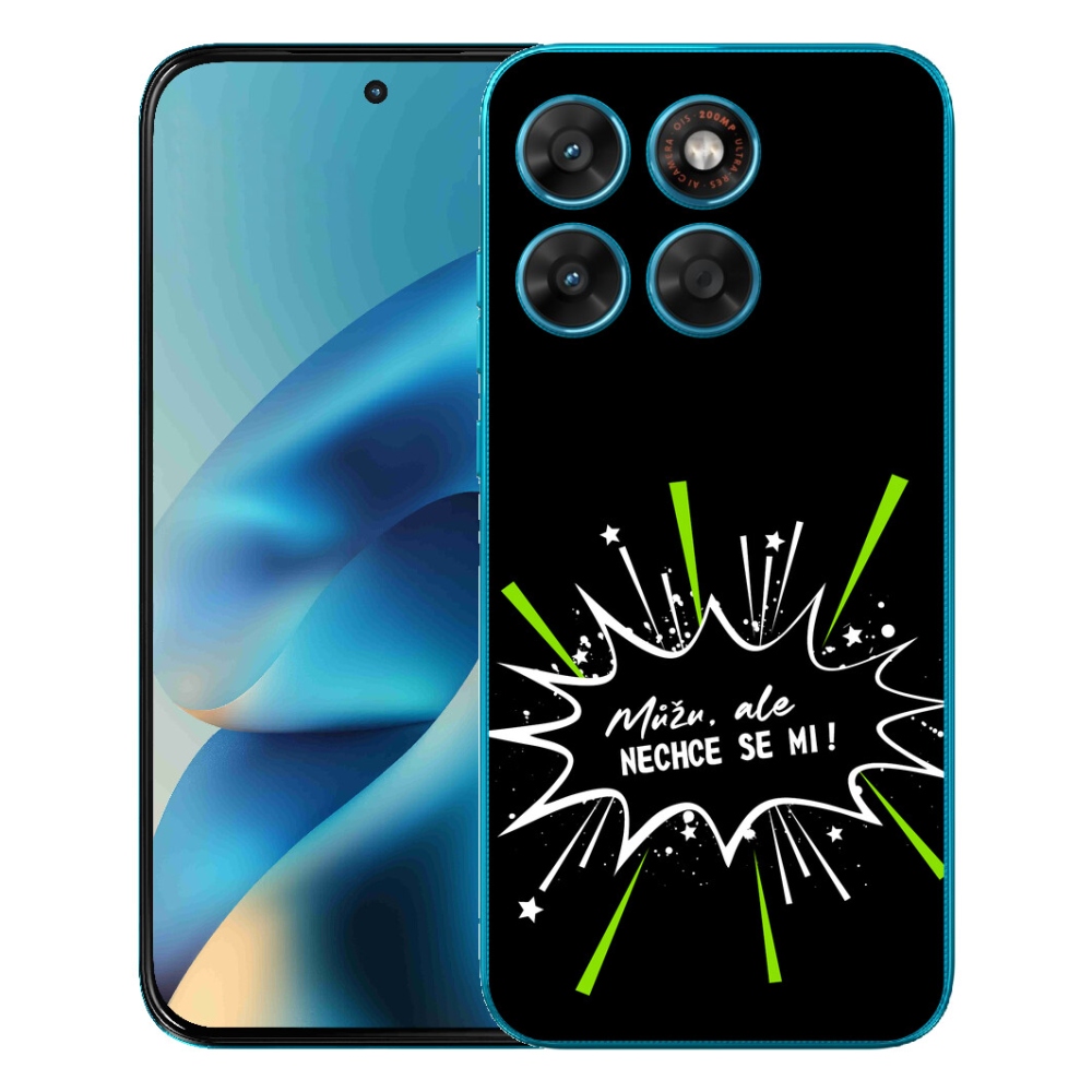 Gelový kryt mmCase na Motorola Moto G87/G77/G67 - vtipný text 11 černé pozadí
