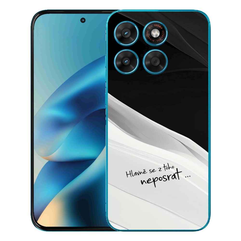 Gelový kryt mmCase na Motorola Moto G87/G77/G67 - vtipný text 13 bíločerné pozadí