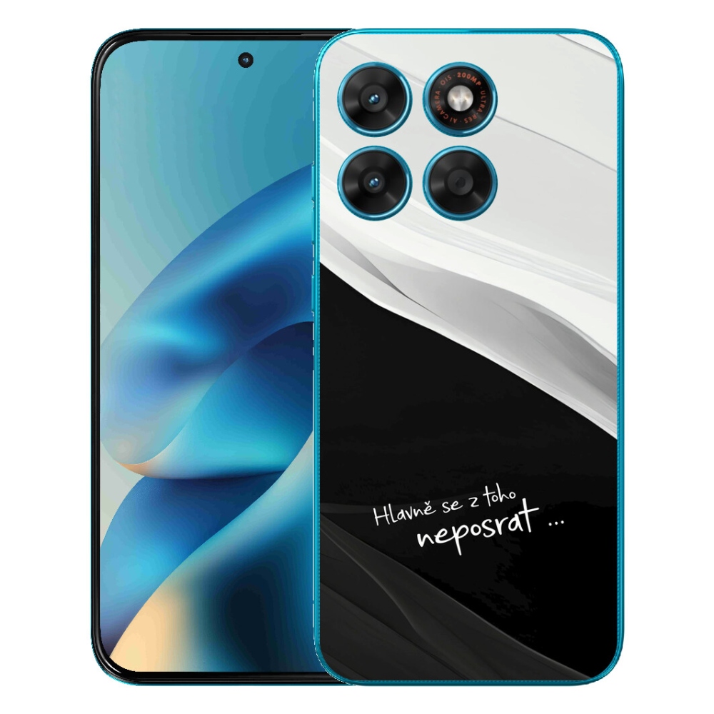 Gelový kryt mmCase na Motorola Moto G87/G77/G67 - vtipný text 13 černobílé pozadí