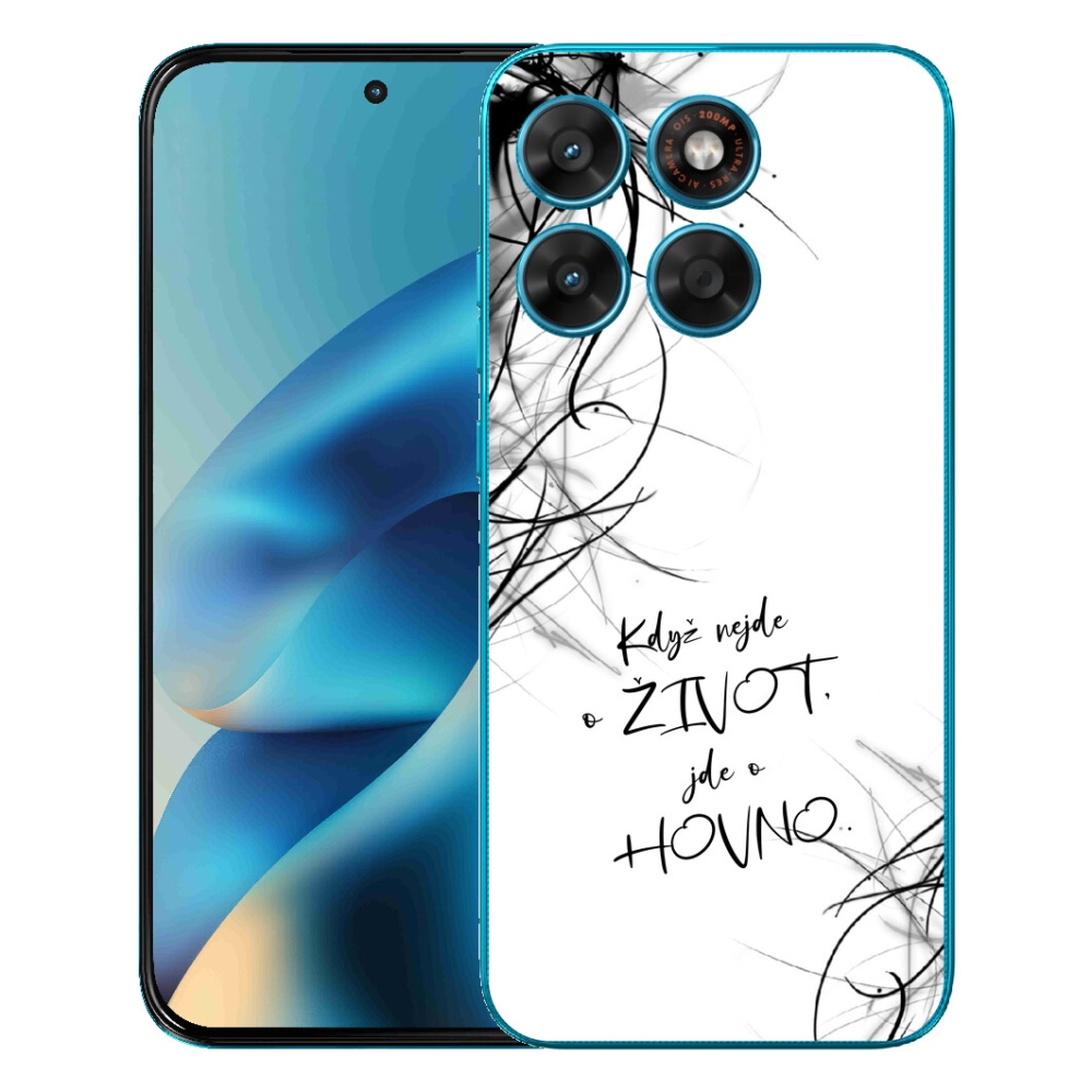 Gelový kryt mmCase na Motorola Moto G87/G77/G67 - vtipný text 16 bílé pozadí