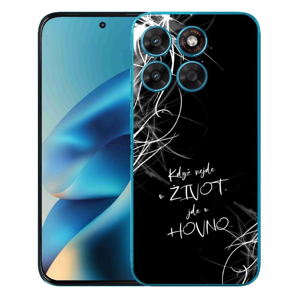 Gelový kryt mmCase na Motorola Moto G87/G77/G67 - vtipný text 16 černé pozadí