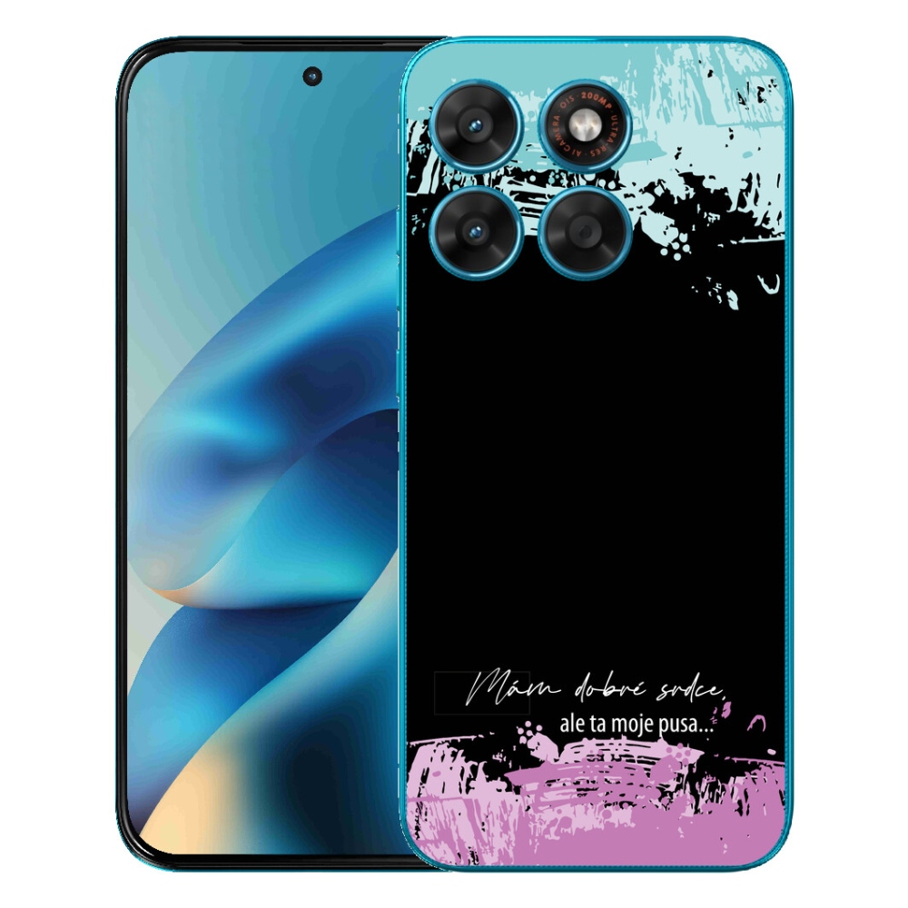 Gelový kryt mmCase na Motorola Moto G87/G77/G67 - vtipný text 3 černé pozadí
