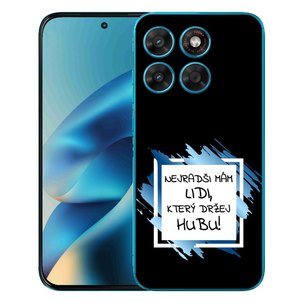Gelový kryt mmCase na Motorola Moto G87/G77/G67 - vtipný text 7 bíločerné pozadí