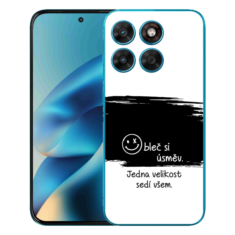 Gelový kryt mmCase na Motorola Moto G87/G77/G67 - vtipný text 8 černobílé pozadí