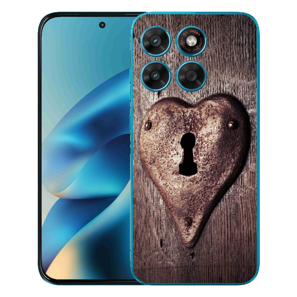 Gelový kryt mmCase na Motorola Moto G87/G77/G67 - zámek ve tvaru srdce