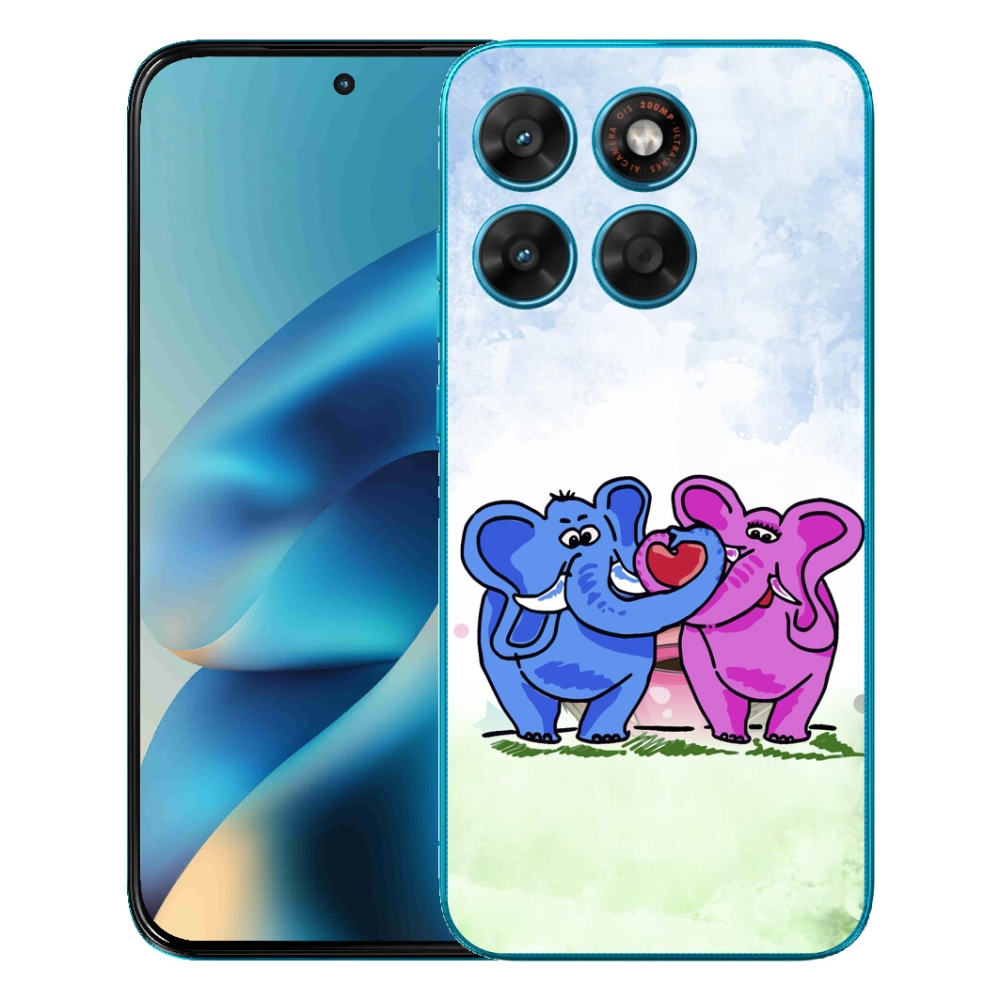 Gelový kryt mmCase na Motorola Moto G87/G77/G67 - zamilovaní sloni