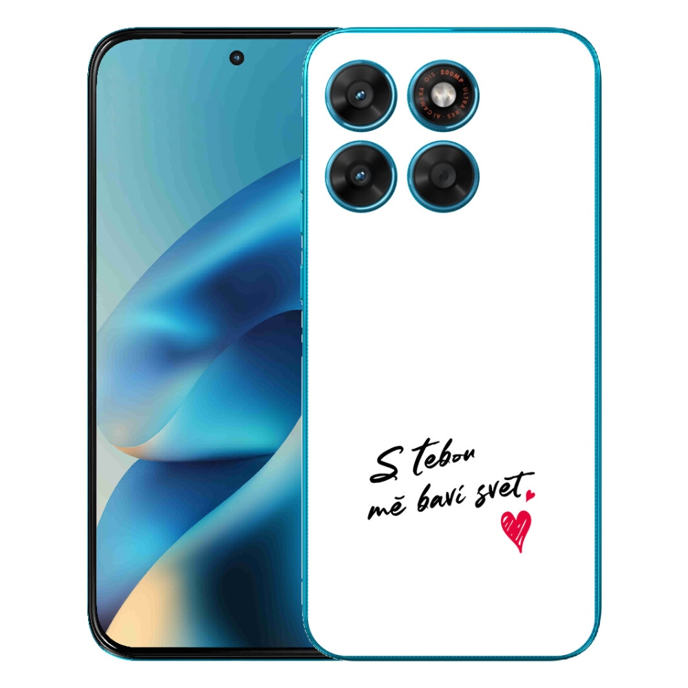 Gelový kryt mmCase na Motorola Moto G87/G77/G67 - zamilovaný text 1 bílé pozadí