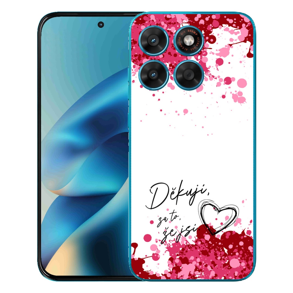 Gelový kryt mmCase na Motorola Moto G87/G77/G67 - zamilovaný text 2 bílé pozadí