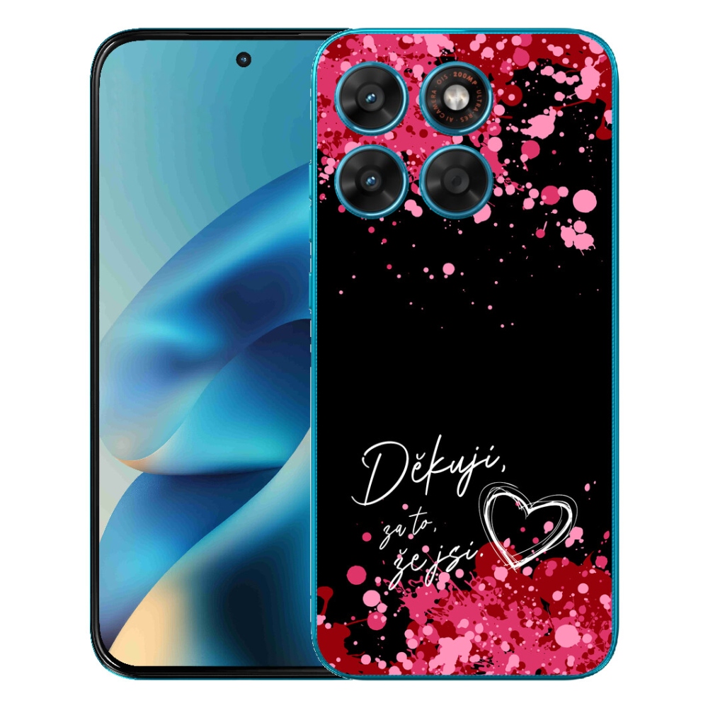 Gelový kryt mmCase na Motorola Moto G87/G77/G67 - zamilovaný text 2 černé pozadí
