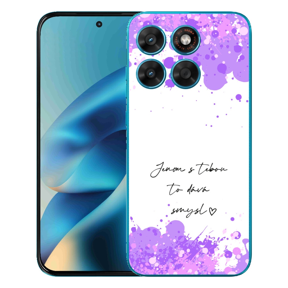 Gelový kryt mmCase na Motorola Moto G87/G77/G67 - zamilovaný text bílé pozadí