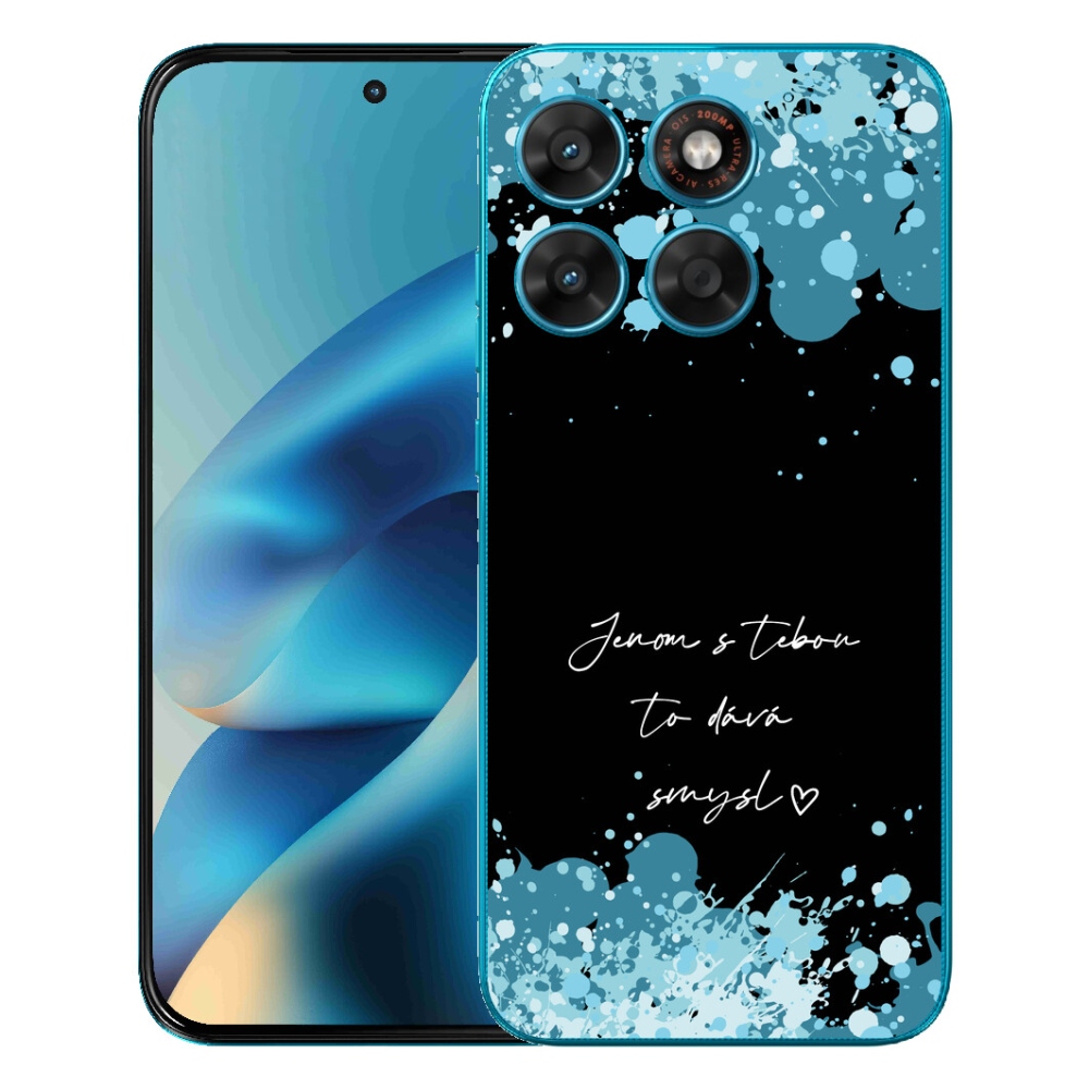 Gelový kryt mmCase na Motorola Moto G87/G77/G67 - zamilovaný text černé pozadí