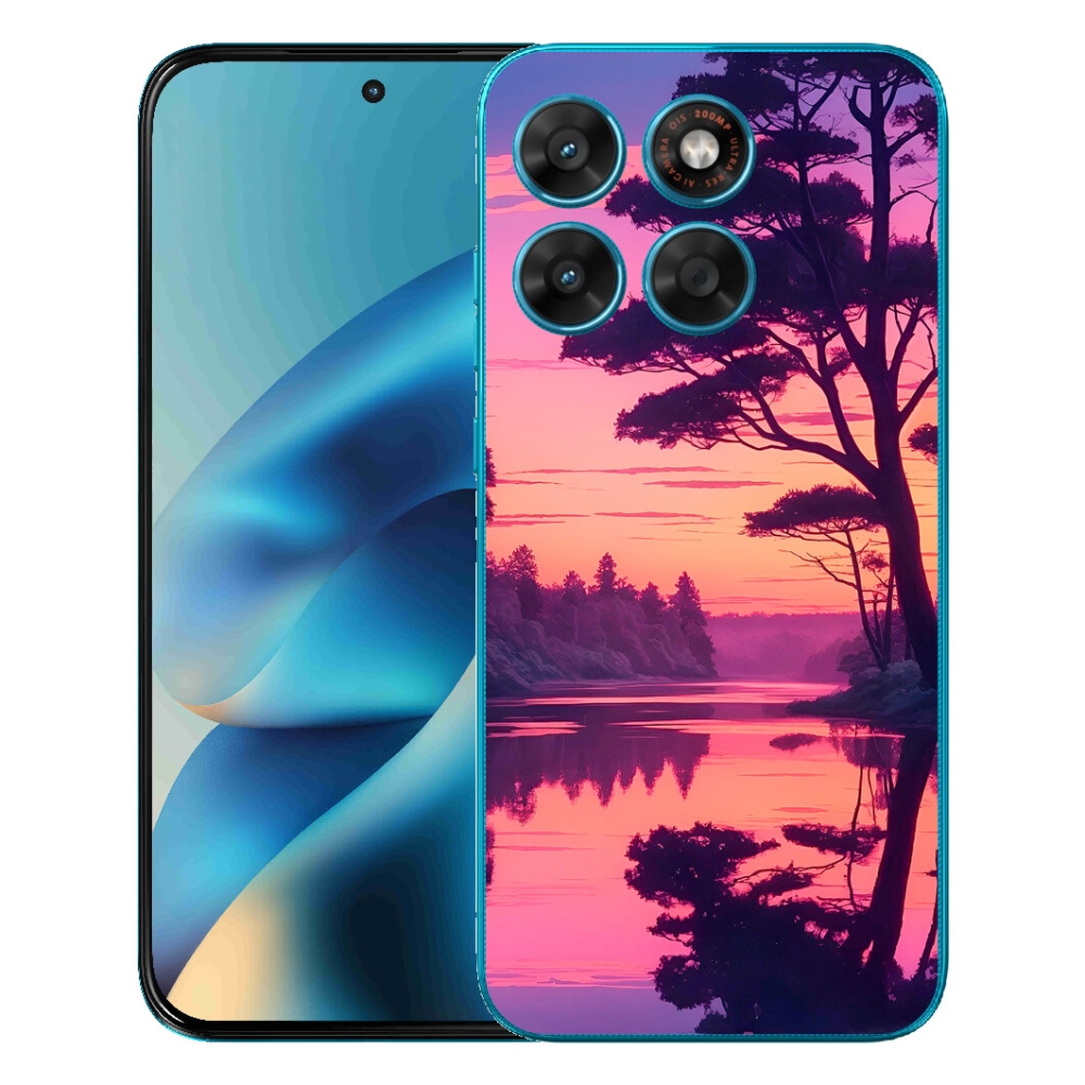 Gelový kryt mmCase na Motorola Moto G87/G77/G67 - západ slunce nad jezerem