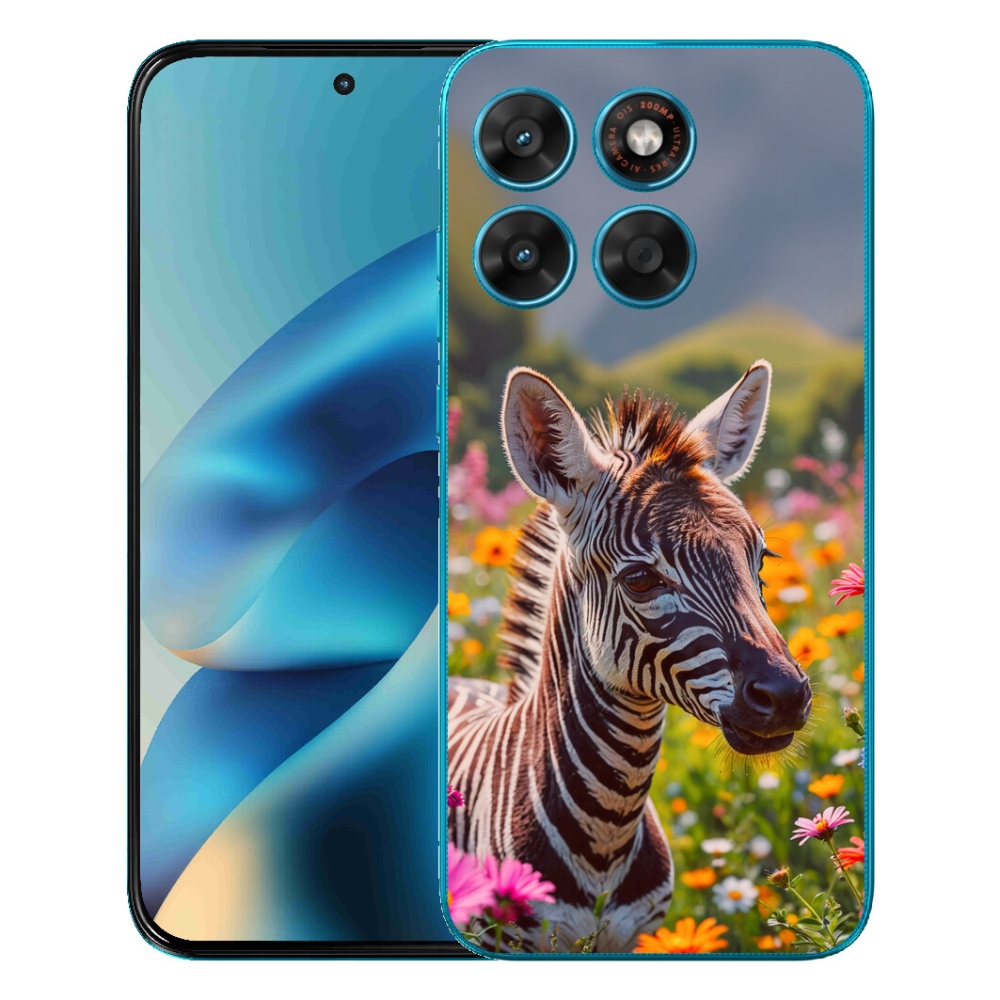 Gelový kryt mmCase na Motorola Moto G87/G77/G67 - zebra na louce