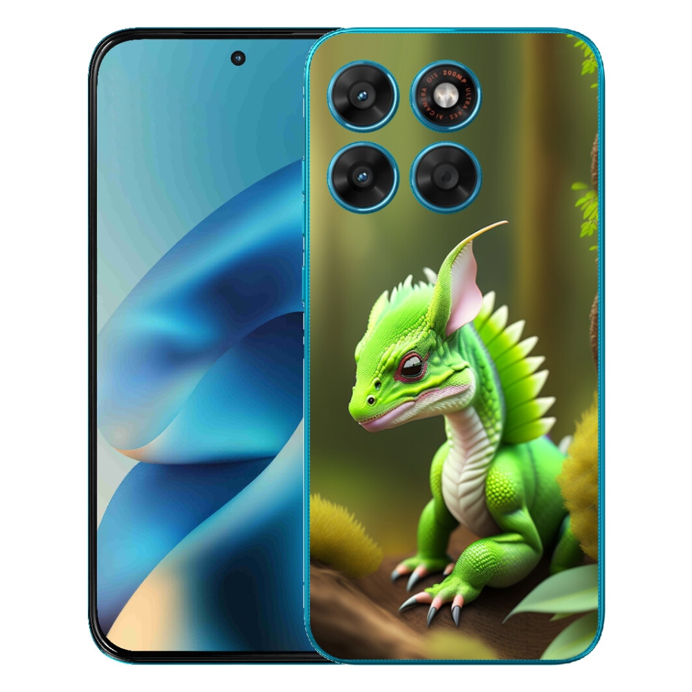 Gelový kryt mmCase na Motorola Moto G87/G77/G67 - zelený dráček