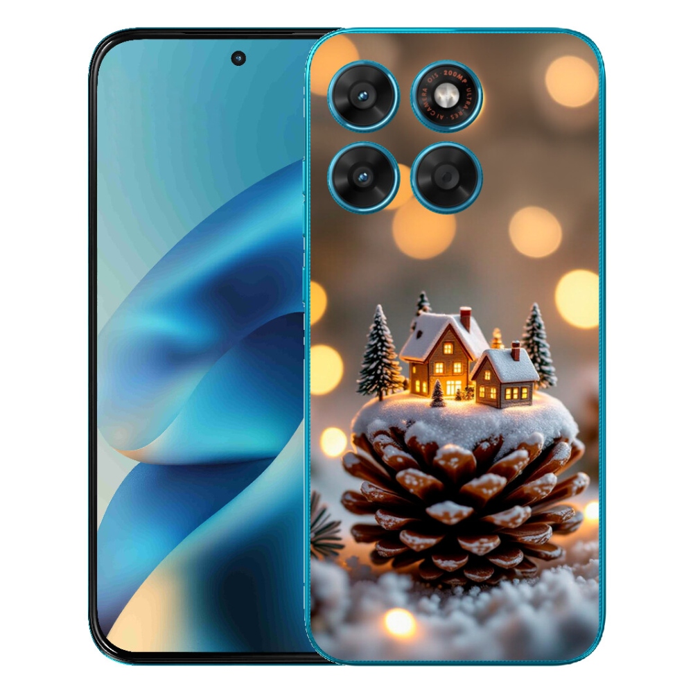 Gelový kryt mmCase na Motorola Moto G87/G77/G67 - zimní vesnička