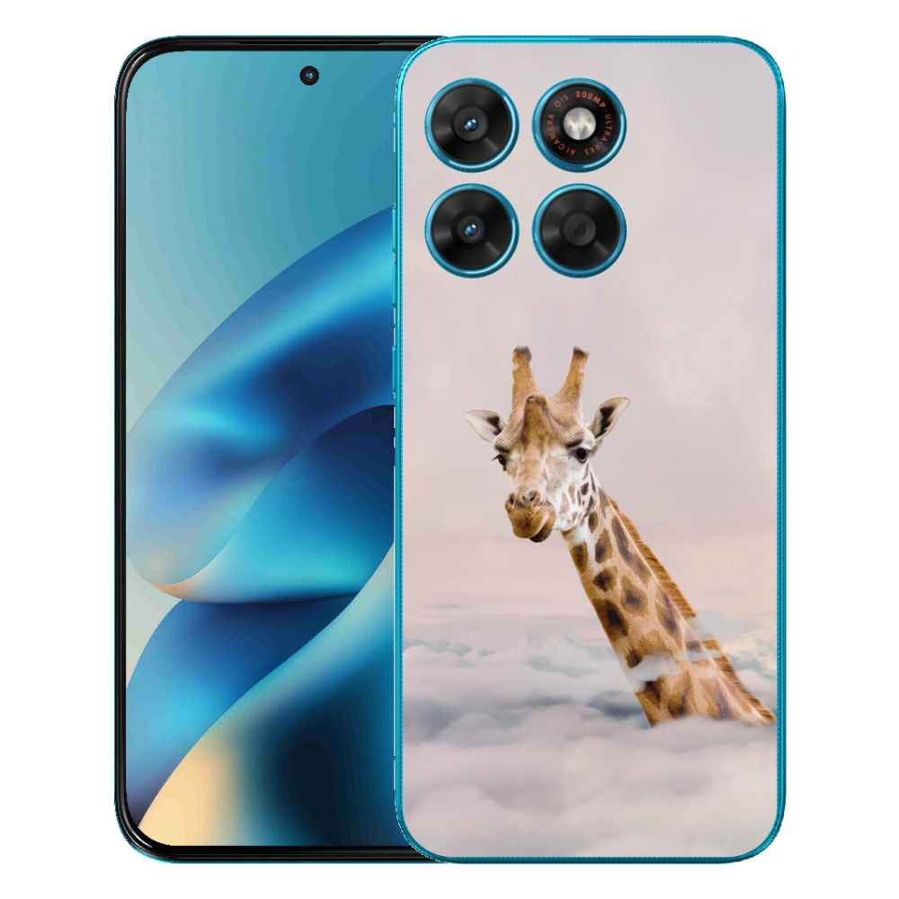 Gelový kryt mmCase na Motorola Moto G87/G77/G67 - žirafa v oblacích