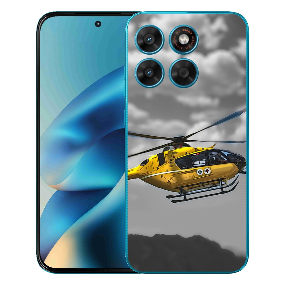 Gelový kryt mmCase na Motorola Moto G87/G77/G67 - žlutá helikoptéra