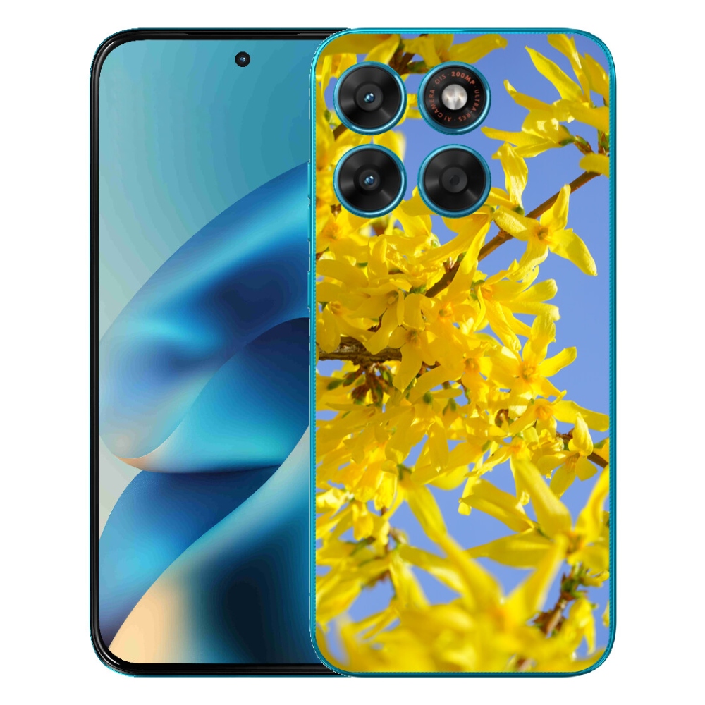 Gelový kryt mmCase na Motorola Moto G87/G77/G67 - žluté květy
