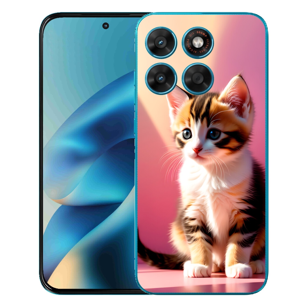 Gelový kryt mmCase na Motorola Moto G87/G77/G67 - zvědavé kotě 2