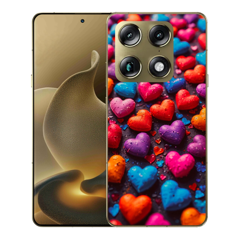 Gelový kryt mmCase na Motorola Signature - barevná srdce