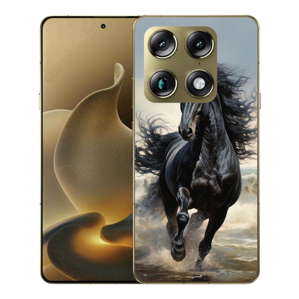 Gelový kryt mmCase na Motorola Signature - běžící černý kůň