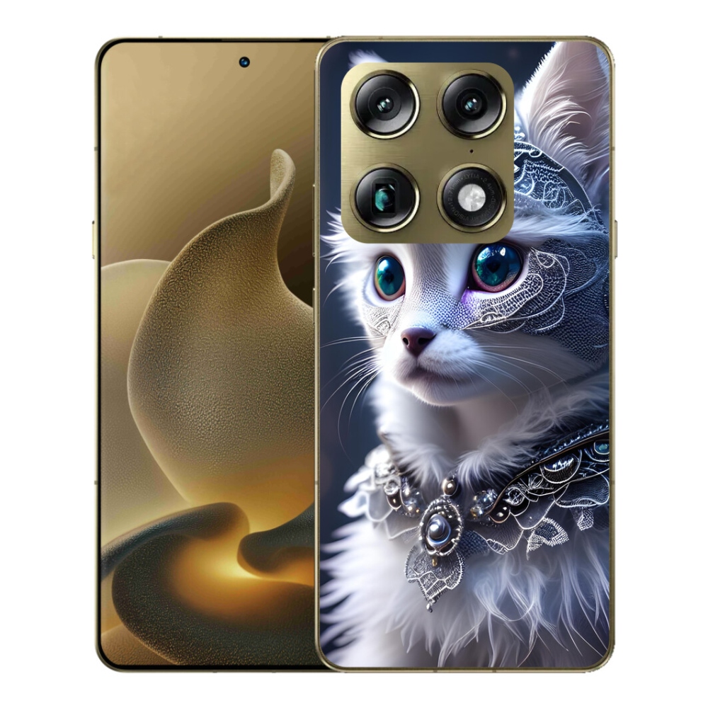 Gelový kryt mmCase na Motorola Signature - bílá kočka