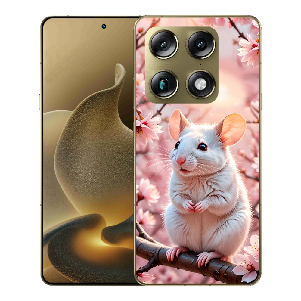 Gelový kryt mmCase na Motorola Signature - bílá myš na větvi