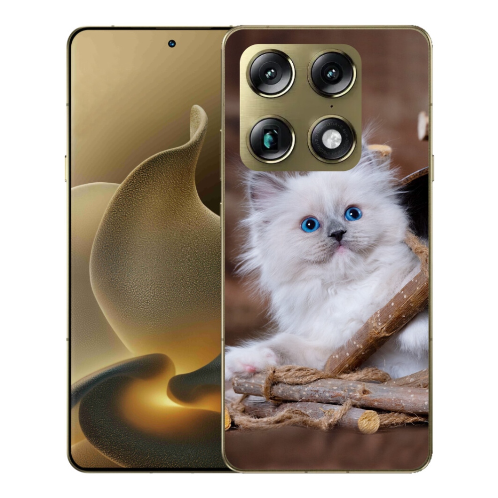 Gelový kryt mmCase na Motorola Signature - bílé kotě