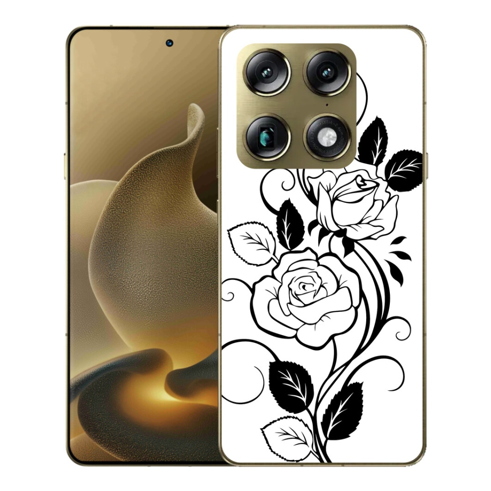 Gelový kryt mmCase na Motorola Signature - černobílá růže