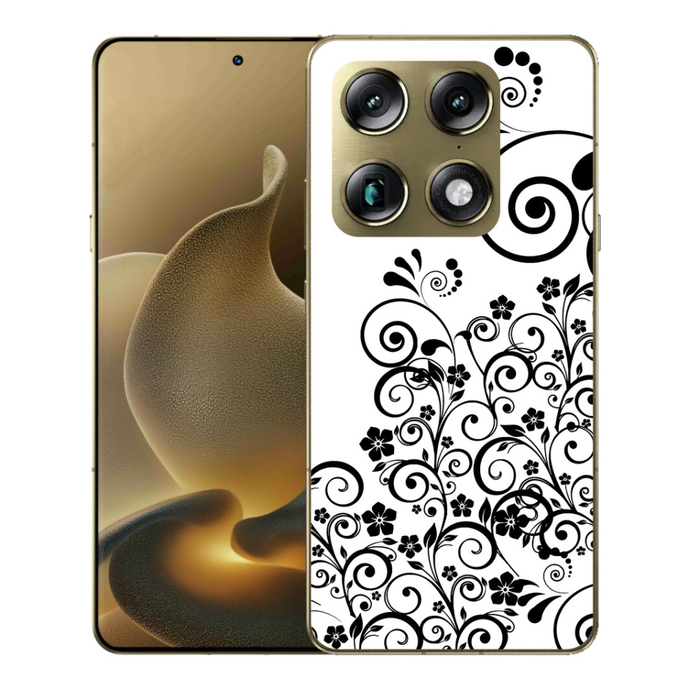Gelový kryt mmCase na Motorola Signature - černobílé květinové vzory