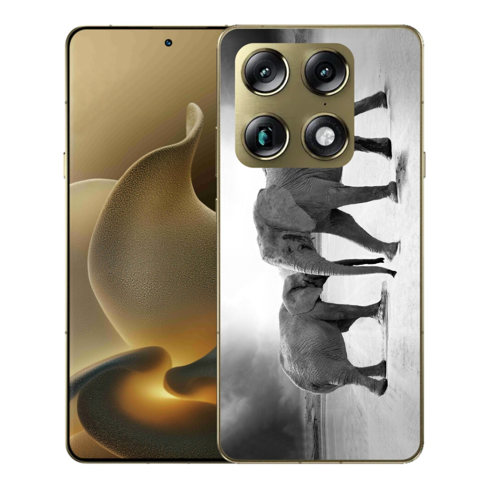 Gelový kryt mmCase na Motorola Signature - černobílí sloni