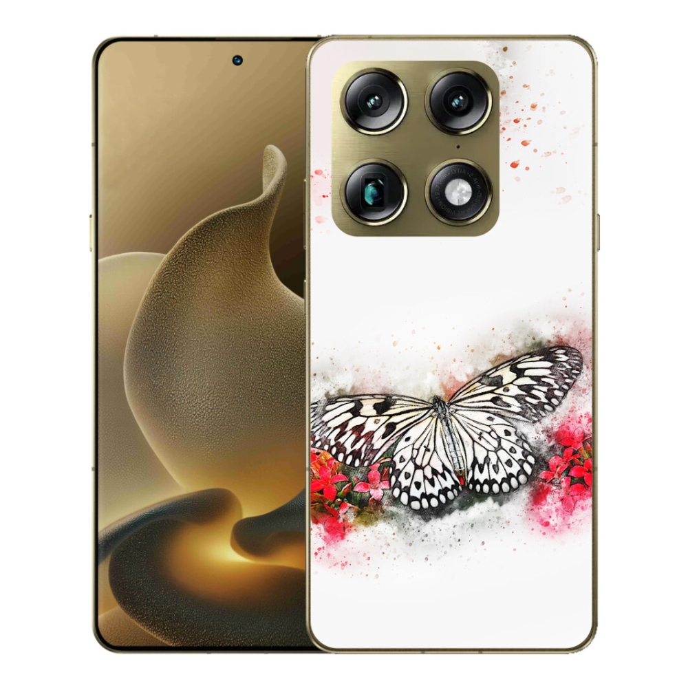 Gelový kryt mmCase na Motorola Signature - černobílý motýl