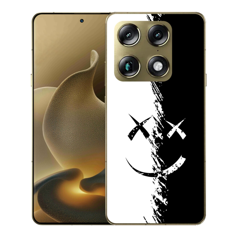 Gelový kryt mmCase na Motorola Signature - černobílý smajlík