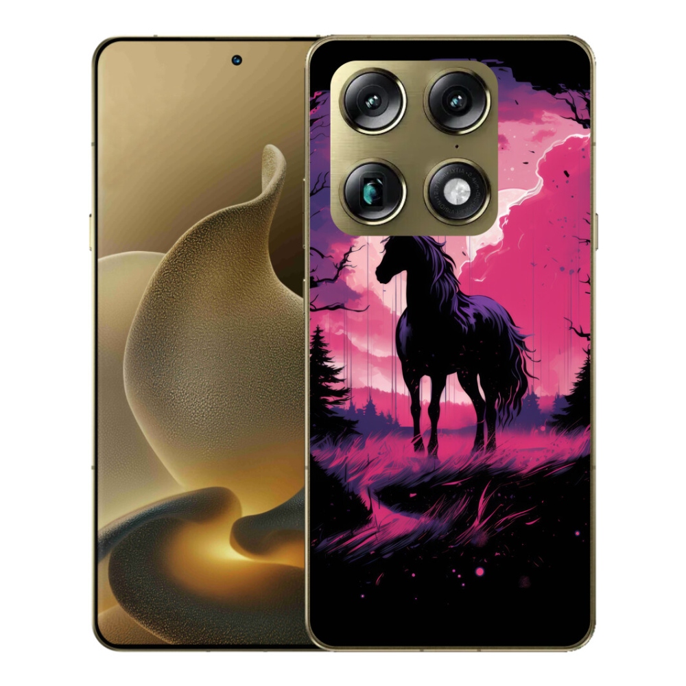 Gelový kryt mmCase na Motorola Signature - černý kreslený kůň 1