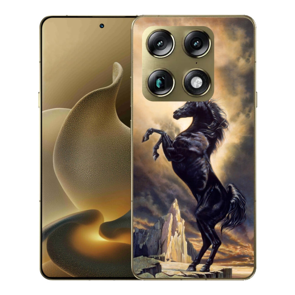 Gelový kryt mmCase na Motorola Signature - černý kreslený kůň