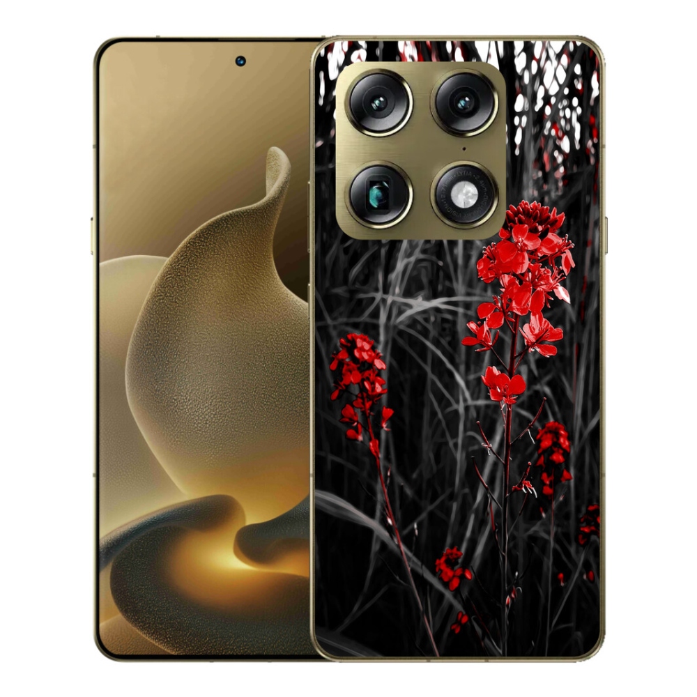 Gelový kryt mmCase na Motorola Signature - červená rostlina