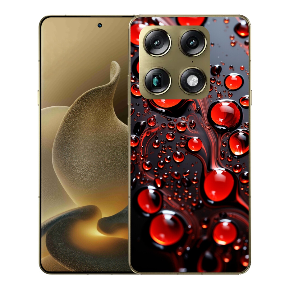 Gelový kryt mmCase na Motorola Signature - červené kapky 2