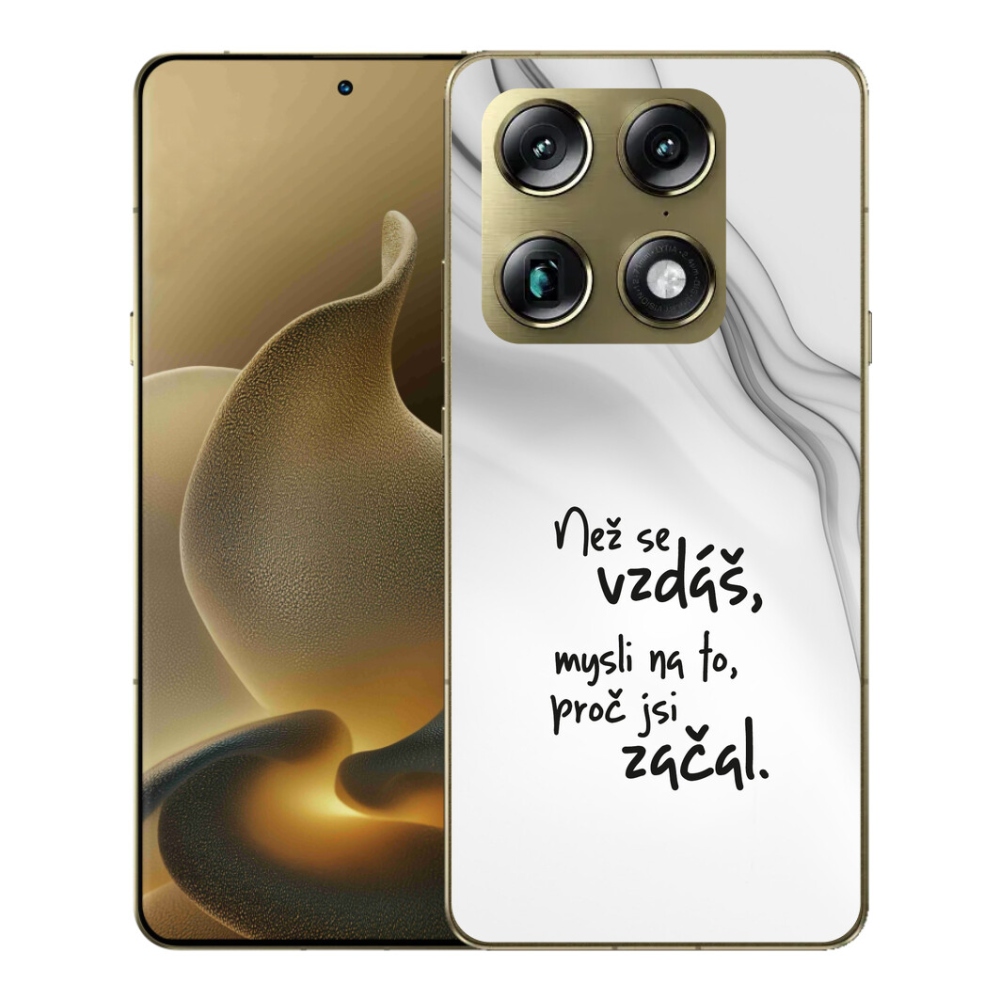 Gelový kryt mmCase na Motorola Signature - citát 2 bílé pozadí