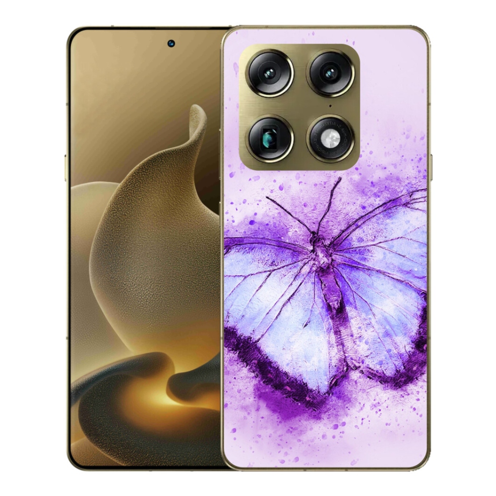 Gelový kryt mmCase na Motorola Signature - fialový motýl
