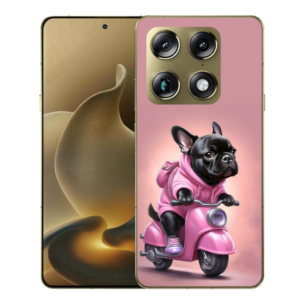 Gelový kryt mmCase na Motorola Signature - francouzský buldoček na skútru
