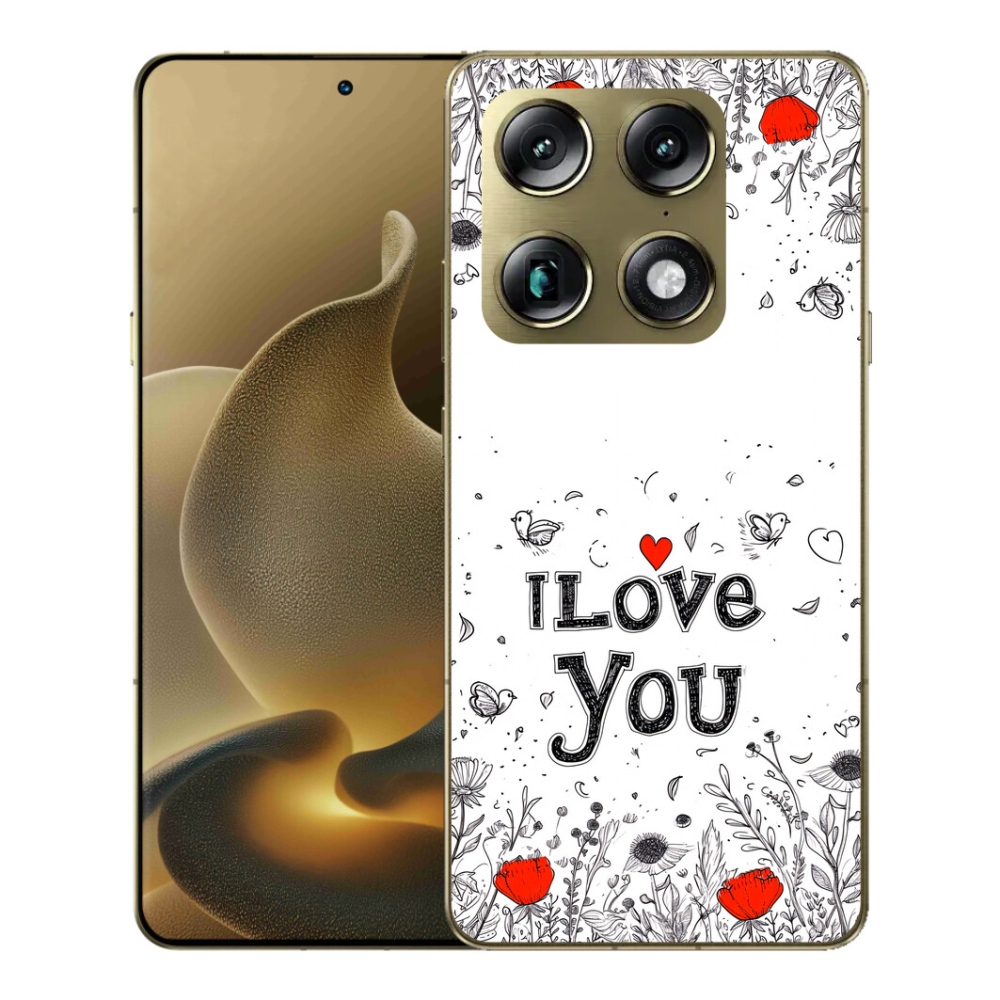 Gelový kryt mmCase na Motorola Signature - I love you bílé pozadí