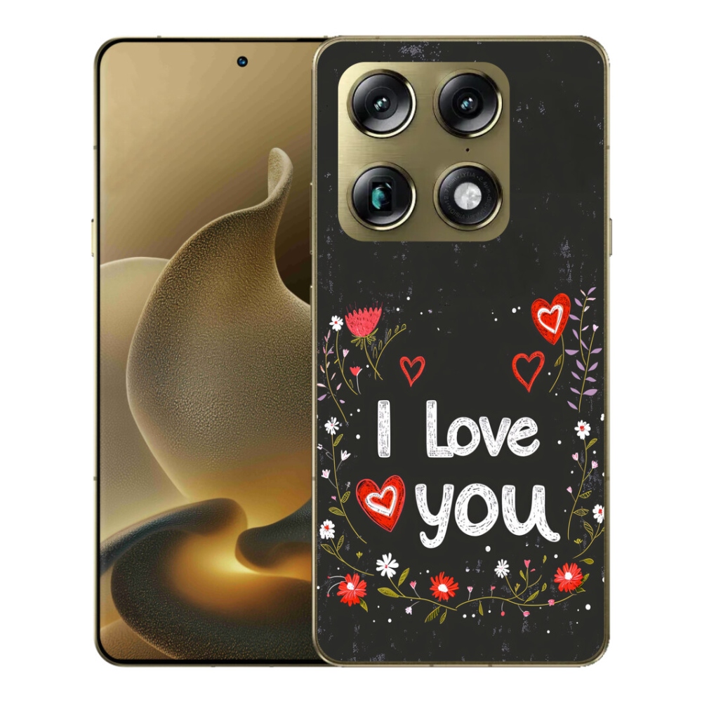 Gelový kryt mmCase na Motorola Signature - I love you černé pozadí