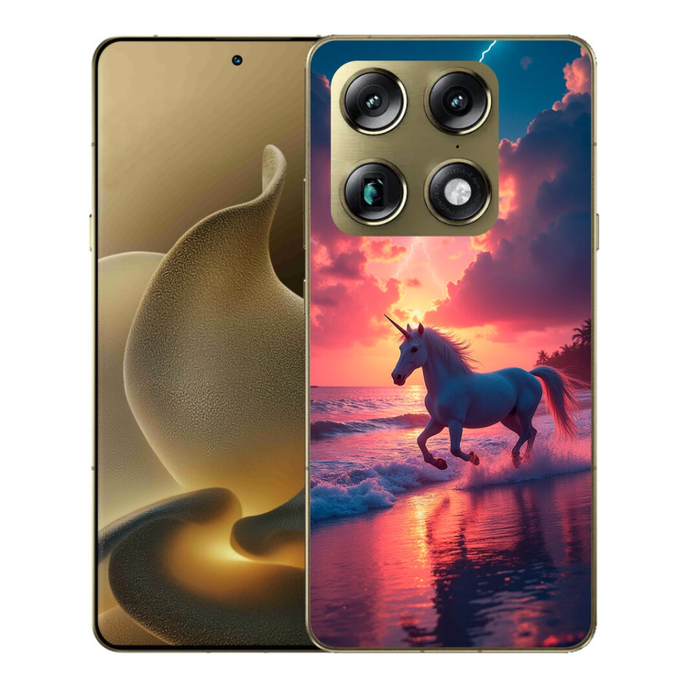 Gelový kryt mmCase na Motorola Signature - jednorožec na pláži