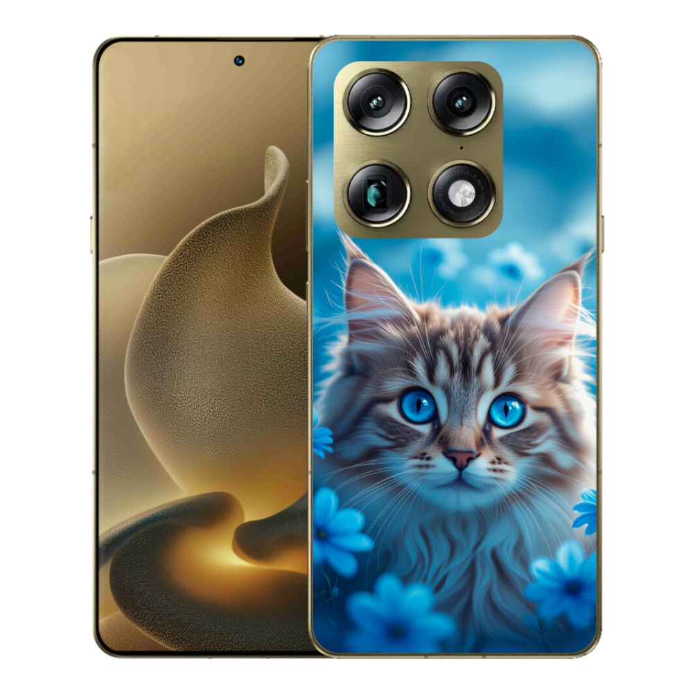 Gelový kryt mmCase na Motorola Signature - koťátko v modrých květech