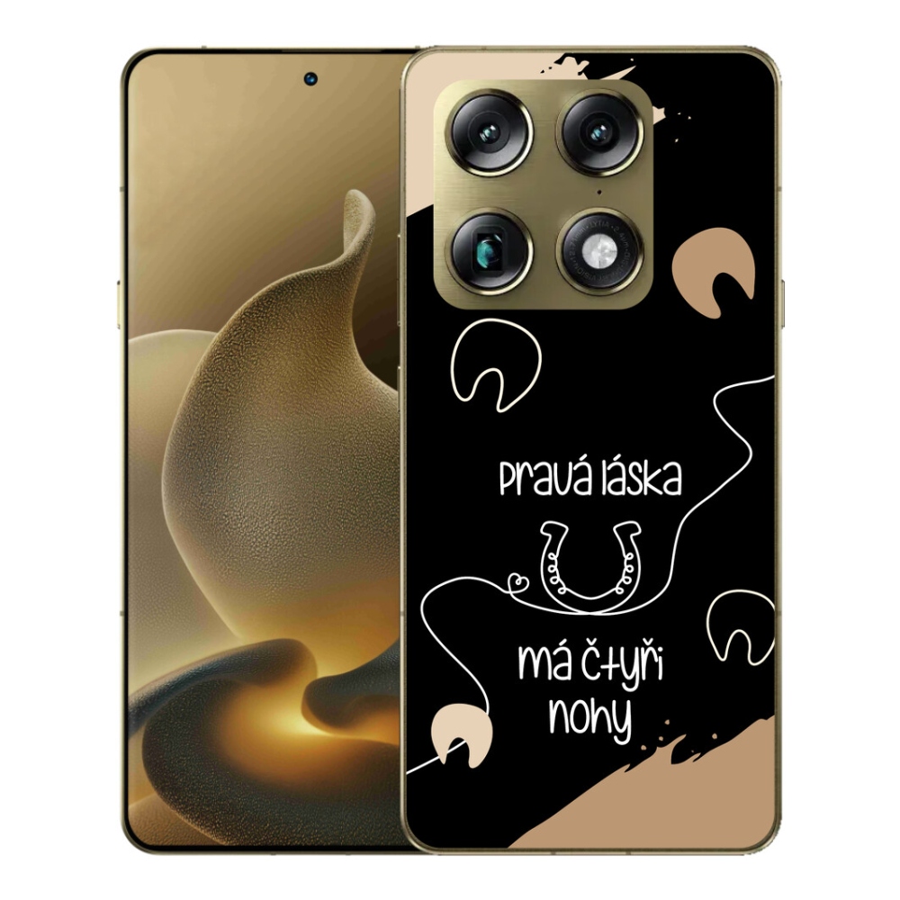Gelový kryt mmCase na Motorola Signature - koňský motiv černé pozadí